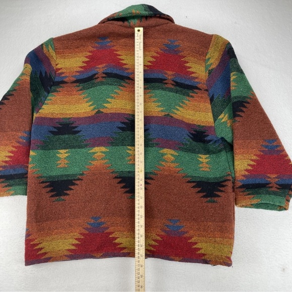 On The Verge 70’s Women’s Open Coat Size XL Southwestern Pattern Wool VTG USA - Picture 10 of 12